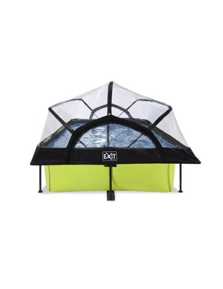 EXIT Lime pool 300x200x65cm with dome and filter pump - green Piscina con bordi Piscina rettangolare 3700 L Verde