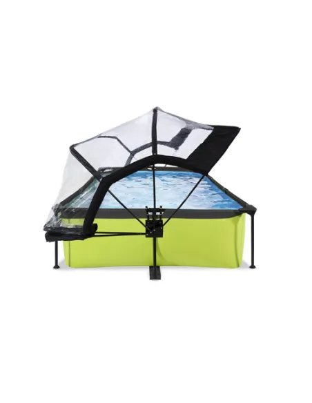EXIT Lime pool 300x200x65cm with dome and filter pump - green Piscina con bordi Piscina rettangolare 3700 L Verde