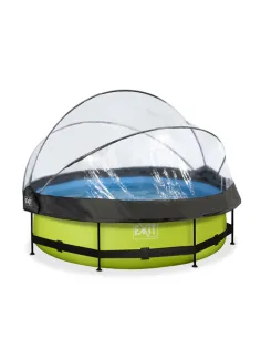 EXIT Lime pool ø300x76cm with dome and filter pump -...