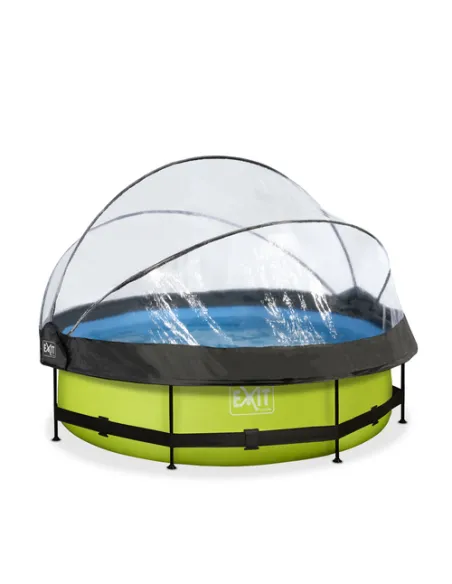 EXIT Lime pool ø300x76cm with dome and filter pump - green Piscina con bordi Piscina rotonda 4383 L Verde