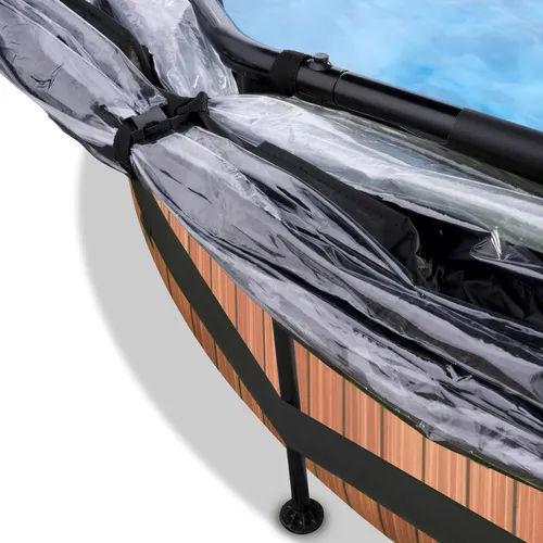 EXIT Wood pool ø244x76cm with dome and filter...