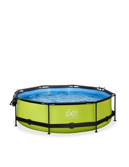 EXIT Lime pool ø300x76cm with dome and filter pump - green Piscina con bordi Piscina rotonda 4383 L Verde