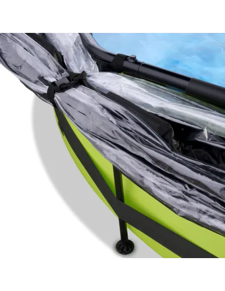 EXIT Lime pool ø300x76cm with dome and filter pump - green Piscina con bordi Piscina rotonda 4383 L Verde