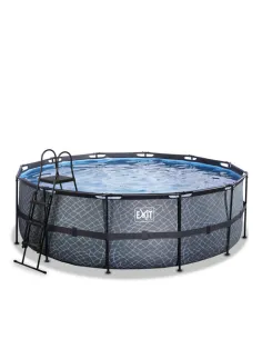 EXIT Stone pool ø427x122cm with filter pump - grey...