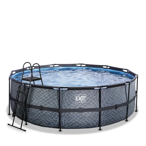 EXIT Stone pool ø427x122cm with filter pump -...