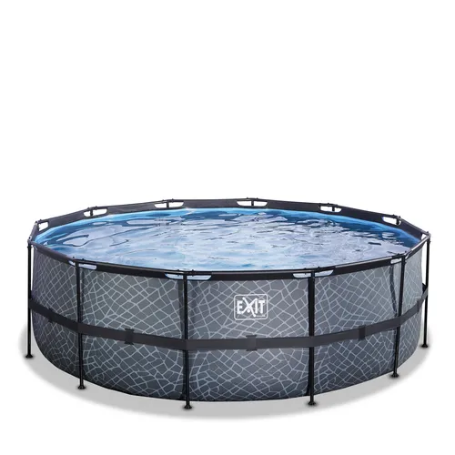 EXIT Stone pool ø427x122cm with filter pump -...