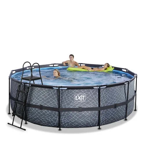EXIT Stone pool ø427x122cm with filter pump -...