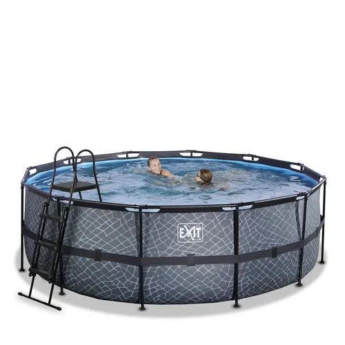 EXIT Stone pool ø427x122cm with filter pump -...