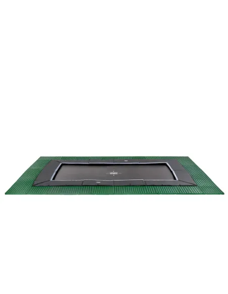 EXIT Dynamic ground level trampoline 305x519cm with Freezone safety tiles - black Esterno Rettangolare Molla elicoidale Trampoli