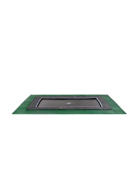 EXIT Dynamic ground level trampoline 244x427cm with Freezone safety tiles - black Esterno Rettangolare Molla elicoidale Trampoli