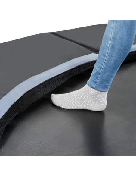 EXIT Dynamic ground level trampoline ø427cm with Freezone safety tiles - black Esterno Rotondo Molla elicoidale Trampolino inte
