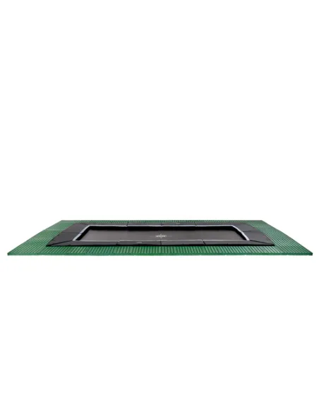 EXIT Dynamic ground level trampoline 305x519cm with Freezone safety tiles - black Esterno Rettangolare Molla elicoidale Trampoli