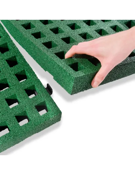 EXIT Dynamic ground level trampoline 244x427cm with Freezone safety tiles - black Esterno Rettangolare Molla elicoidale Trampoli