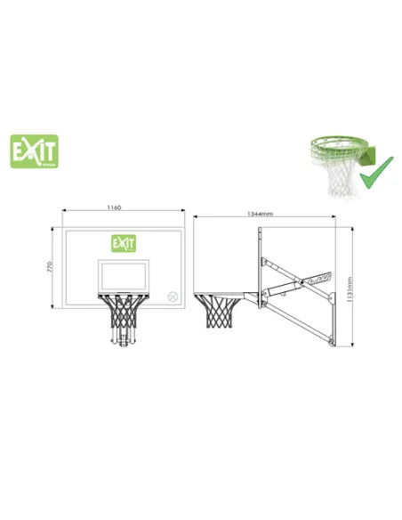EXIT 46.01.11.00 impianto per pallacanestro Montaggio a muro Rettangolare Policarbonato (PC)