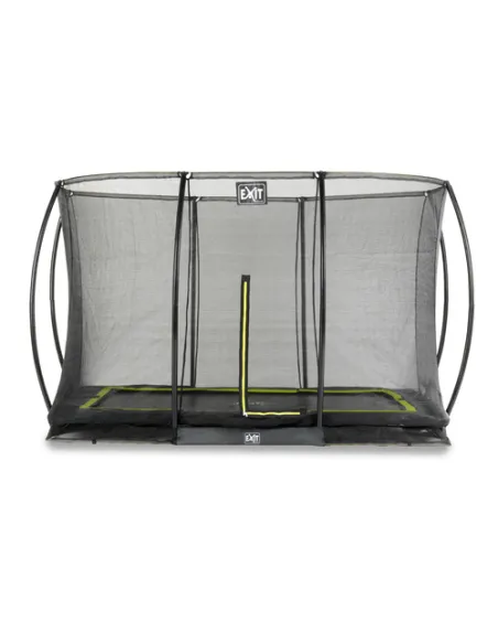 EXIT Silhouette ground trampoline 244x366cm with safety net - black Esterno Rettangolare Molla elicoidale Trampolino interrato