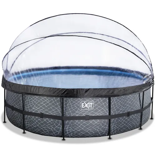 EXIT Stone pool ø488x122cm with dome and sand...