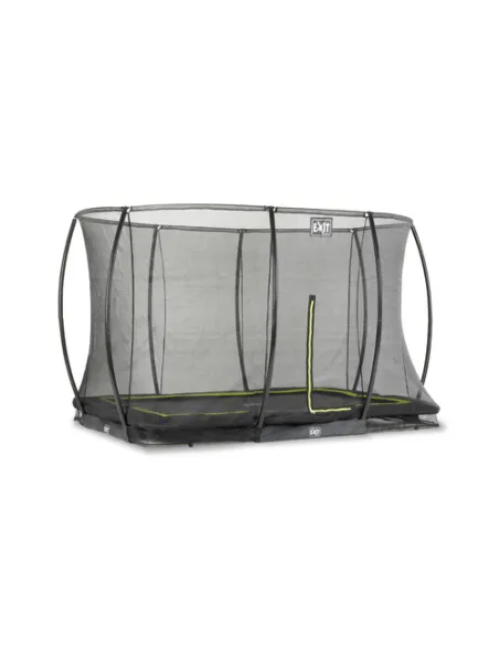 EXIT Silhouette ground trampoline 244x366cm with safety net - black Esterno Rettangolare Molla elicoidale Trampolino interrato