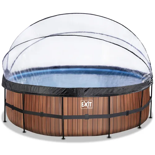 EXIT Wood pool ø488x122cm with dome and sand...