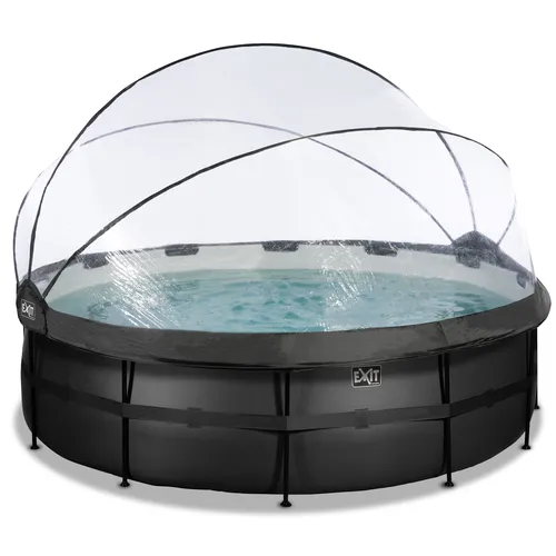 EXIT Black Leather pool ø450x122cm with dome...
