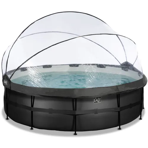 EXIT Black Leather pool ø488x122cm with dome...