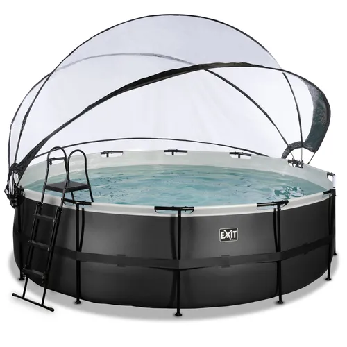 EXIT Black Leather pool ø450x122cm with dome...