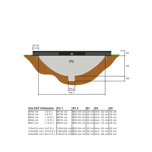 EXIT Silhouette ground trampoline ø183cm with...