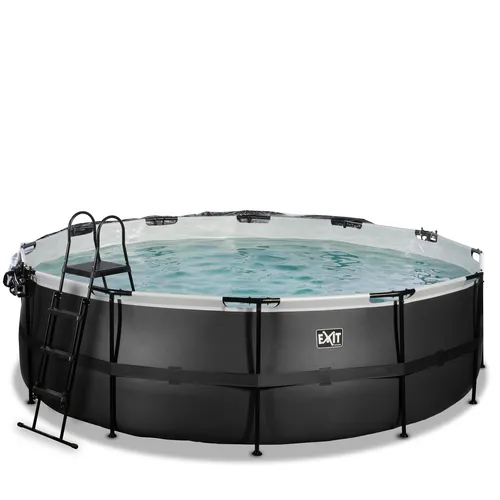 EXIT Black Leather pool ø450x122cm with dome...