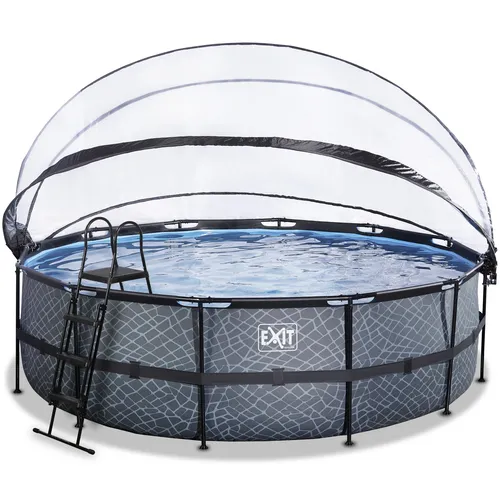 EXIT Stone pool ø488x122cm with dome and sand...