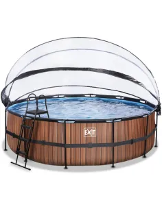 EXIT Wood pool ø488x122cm with dome and sand filter pump... 2