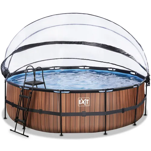 EXIT Wood pool ø488x122cm with dome and sand...