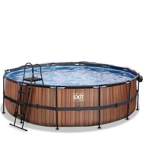 EXIT Wood pool ø488x122cm with dome and sand...