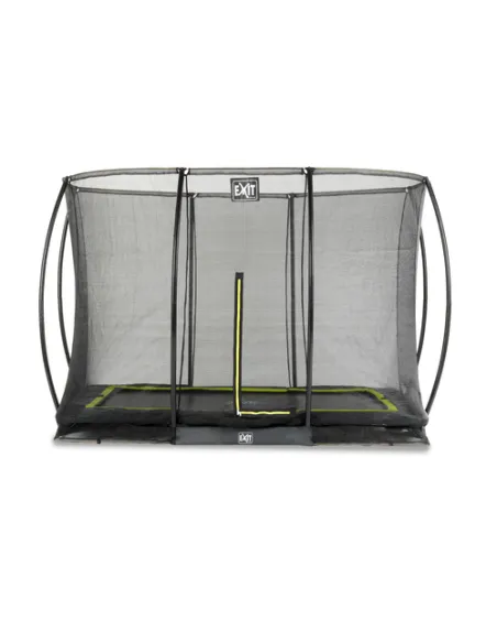 EXIT Silhouette ground trampoline 214x305cm with safety net - black Esterno Rettangolare Molla elicoidale Trampolino interrato