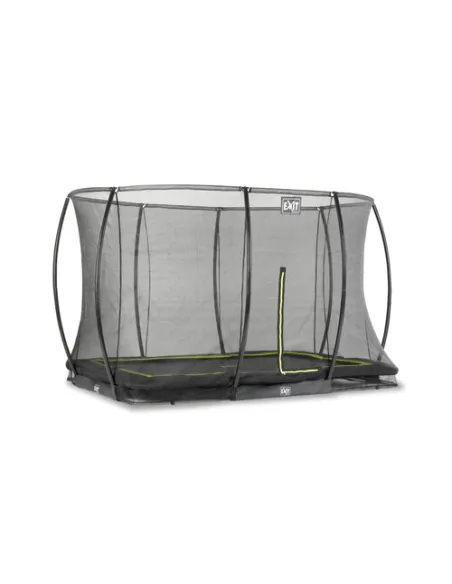 EXIT Silhouette ground trampoline 214x305cm with safety net - black Esterno Rettangolare Molla elicoidale Trampolino interrato