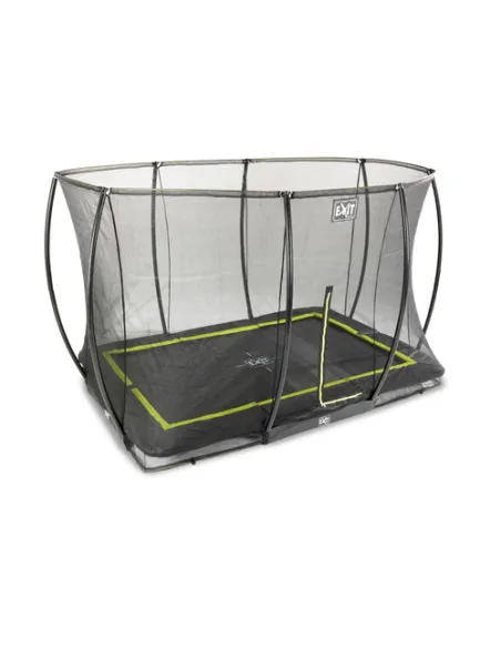 EXIT Silhouette ground trampoline 214x305cm with safety net - black Esterno Rettangolare Molla elicoidale Trampolino interrato