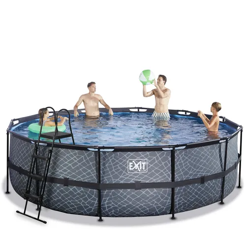 EXIT Stone pool ø488x122cm with filter pump -...