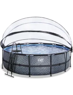 EXIT Stone pool ø488x122cm with dome and sand filter and... 2