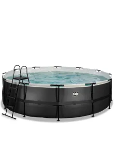 EXIT Black Leather pool ø488x122cm with sand filter pump...