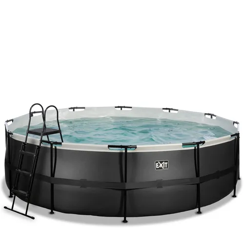 EXIT Black Leather pool ø488x122cm with sand...
