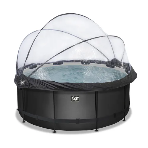 EXIT Black Leather pool ø360x122cm with dome...