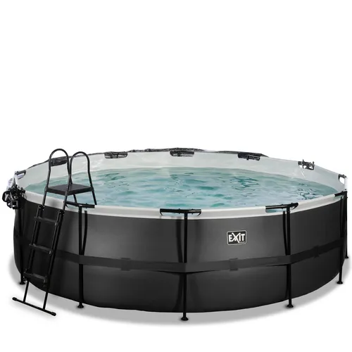 EXIT Black Leather pool ø488x122cm with dome...