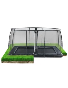 EXIT Dynamic ground level trampoline 244x427cm with...