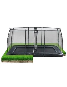 EXIT Dynamic ground level trampoline 275x458cm with...