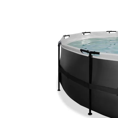 EXIT Black Leather pool ø488x122cm with sand...