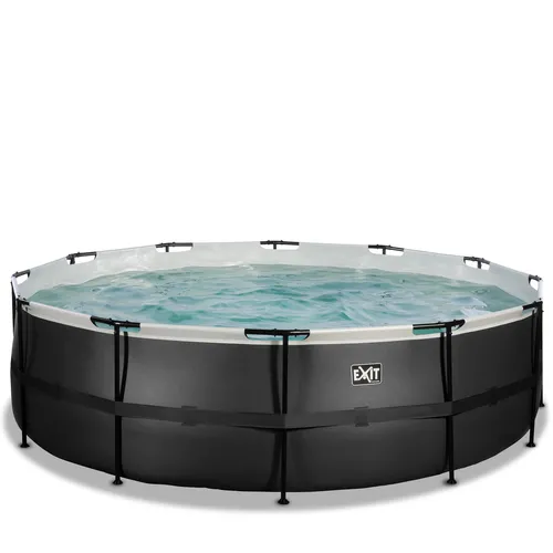 EXIT Black Leather pool ø488x122cm with sand...