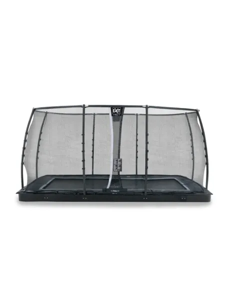 EXIT Dynamic ground level trampoline 244x427cm with safety net - black Esterno Rettangolare Molla elicoidale Trampolino interrat