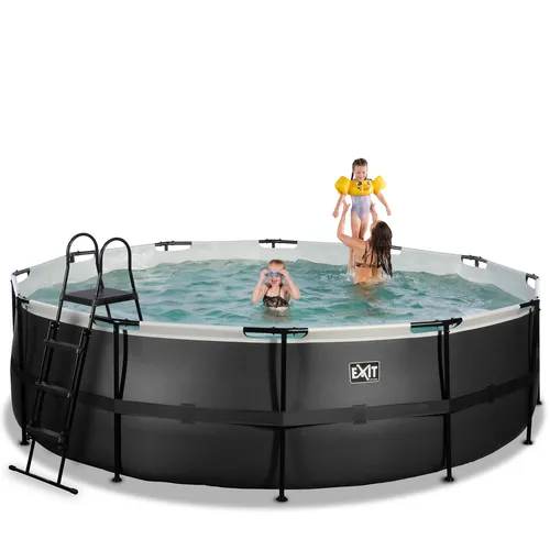 EXIT Black Leather pool ø488x122cm with sand...