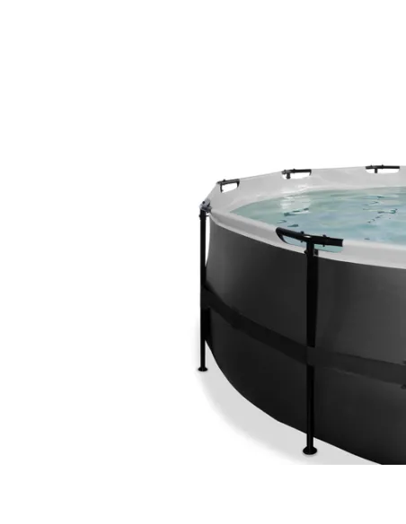 EXIT Black Leather pool ø488x122cm with sand filter pump - black Piscina con bordi Piscina rotonda 19330 L Nero