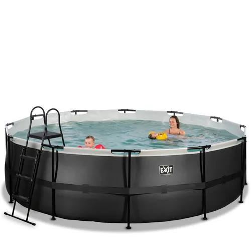 EXIT Black Leather pool ø488x122cm with sand...