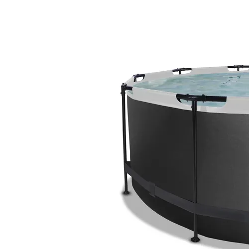 EXIT Black Leather pool ø360x122cm with dome...