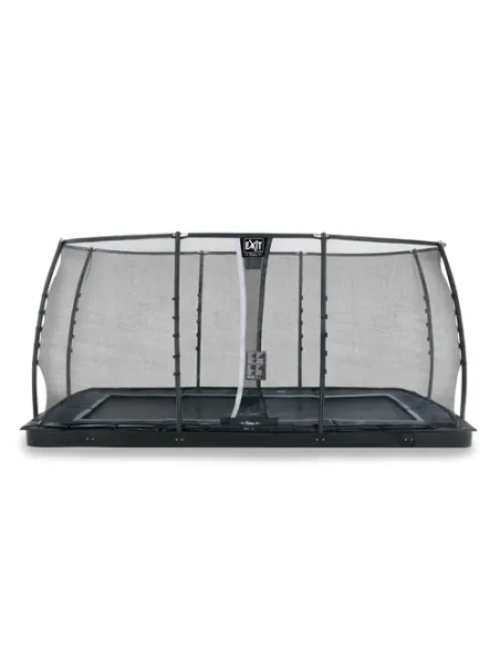 EXIT Dynamic ground level trampoline 275x458cm with safety net - black Esterno Rettangolare Molla elicoidale Trampolino interrat